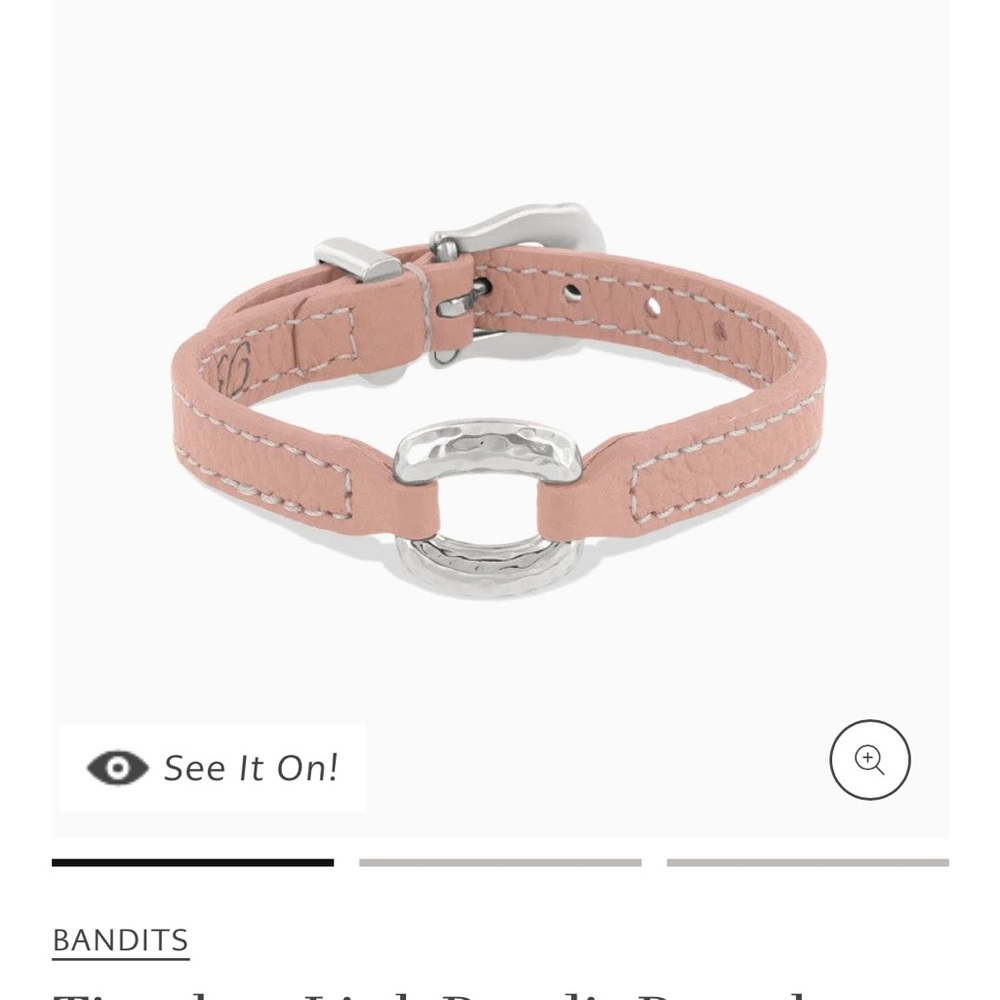 Pink Leather Bracelet with Silver Accents